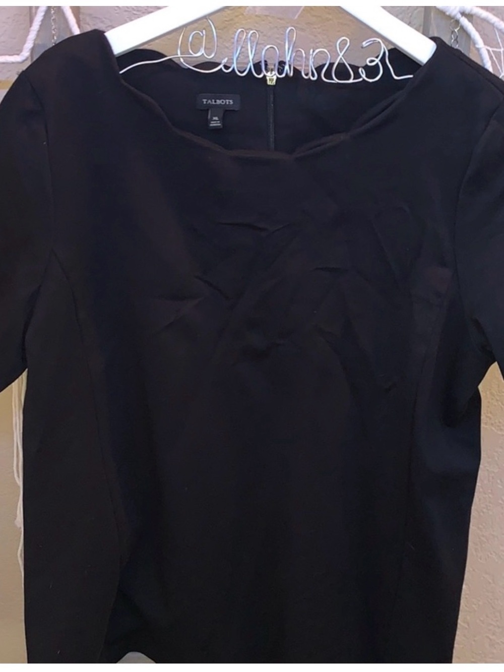 Talbots Black Short-Sleeve Sheath Top